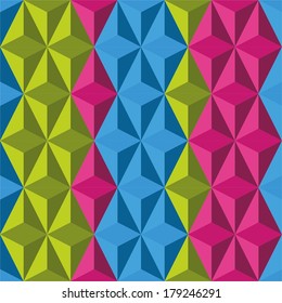 Vector geometric ornament consisting of multi-colored rhombs