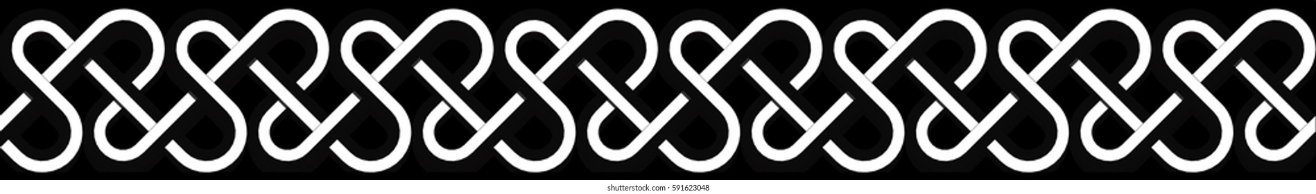 Vector Geometric ornament with curved stripes.Abstract Seamless geometric Horizontal striped pattern.Black texture. Moorish Design. Ornaments alhambra.
