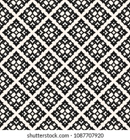 Vector geometric ornament. Damask seamless pattern. Ornamental texture in traditional Arabian style. Abstract monochrome background with flower shapes, stars. Elegant black and white repeat design