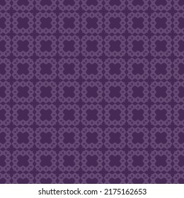 Vector geometric ornament in ethnic style. Abstract minimal seamless pattern with simple elements, squares, rhombuses, repeat tiles. Tribal background texture. Folk motif. Purple color. Vintage design
