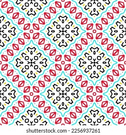 Vector geometric ornament in ethnic style. Seamless pattern with  abstract shapes, repeat tiles. Vintage retro texture. . Repeating pattern for decor, fabric,textile and fabric .