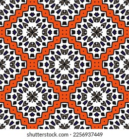 Vektorgeometrische Ornamente im ethnischen Stil. Nahtloses Muster mit abstrakten Formen, wiederholten Fliesen. Vintage Retro Textur. . Wiederholungsmuster für Dekoration, Gewebe, Textilien und Gewebe .