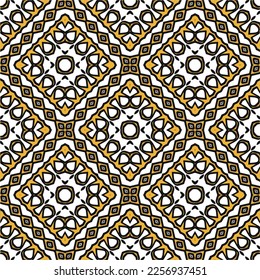 Vector geometric ornament in ethnic style. Seamless pattern with  abstract shapes, repeat tiles. Vintage retro texture. . Repeating pattern for decor, fabric,textile and fabric .
