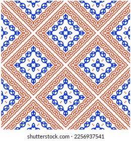 Ornamento geométrico vectorial de estilo étnico. Patrón transparente con formas abstractas, mosaicos repetidos. Textura retro vintage. ... Patrón recurrente para la decoración, tela, textil y tela.