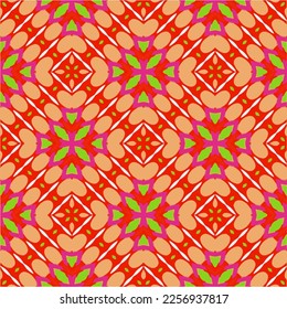 Vector geometric ornament in ethnic style. Seamless pattern with  abstract shapes, repeat tiles. Vintage retro texture.Repeating pattern for decor, fabric,textile and fabric.