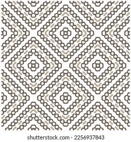 Vector geometric ornament in ethnic style. Seamless pattern with  abstract shapes, repeat tiles. Vintage retro texture. . Repeating pattern for decor, fabric,textile and fabric .