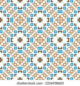 Vector geometric ornament in ethnic style. Seamless pattern with  abstract shapes, repeat tiles. Vintage retro texture. . Repeating pattern for decor, fabric,textile and fabric .