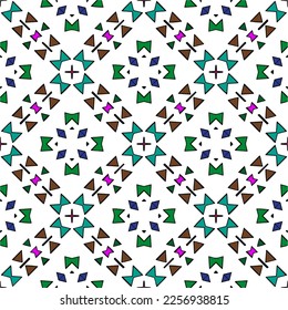 Vector geometric ornament in ethnic style. Seamless pattern with  abstract shapes, repeat tiles. Vintage retro texture. . Repeating pattern for decor, fabric,textile and fabric .