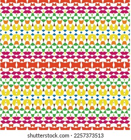 Vector geometric ornament in ethnic style. Seamless pattern with  abstract shapes, repeat tiles. Vintage retro texture.Repeating pattern for decor, fabric,textile and fabric.