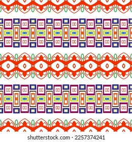 Vector geometric ornament in ethnic style. Seamless pattern with  abstract shapes, repeat tiles. Vintage retro texture.Repeating pattern for decor, fabric,textile and fabric.