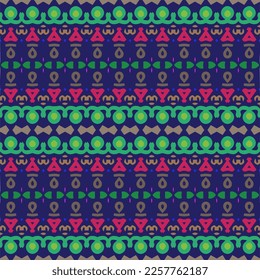 Vector geometric ornament in ethnic style. Seamless pattern with  abstract shapes, repeat tiles. Vintage retro texture.Repeating pattern for decor, fabric,textile and fabric.