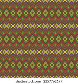 Vector geometric ornament in ethnic style. Seamless pattern with  abstract shapes, repeat tiles. Repeating pattern for decor, fabric,textile and fabric.