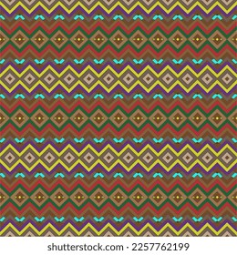 Vector geometric ornament in ethnic style. Seamless pattern with  abstract shapes, repeat tiles. Repeating pattern for decor, fabric,textile and fabric.