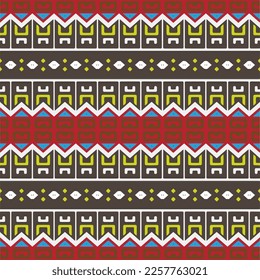 Vector geometric ornament in ethnic style. Seamless pattern with  abstract shapes, repeat tiles. Repeating pattern for decor, fabric,textile and fabric.
