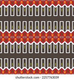 Vector geometric ornament in ethnic style. Seamless pattern with  abstract shapes, repeat tiles. Repeating pattern for decor, fabric,textile and fabric.