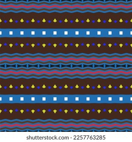 Vector geometric ornament in ethnic style. Seamless pattern with  abstract shapes, repeat tiles. Repeating pattern for decor, fabric,textile and fabric.