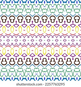Vector geometric ornament in ethnic style. Seamless pattern with  abstract shapes, repeat tiles. Repeating pattern for decor, fabric,textile and fabric.