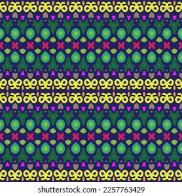 Vector geometric ornament in ethnic style. Seamless pattern with  abstract shapes, repeat tiles. Vintage retro texture.Repeating pattern for decor, fabric,textile and fabric.