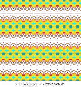Vector geometric ornament in ethnic style. Seamless pattern with  abstract shapes, repeat tiles. Vintage retro texture.Repeating pattern for decor, fabric,textile and fabric.