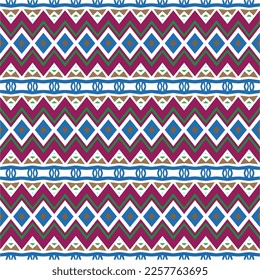 Vektorgeometrische Ornamente im ethnischen Stil. Nahtloses Muster mit abstrakten Formen, wiederholten Fliesen. Wiederholung für Dekoration, Stoff, Textilien und Stoff.