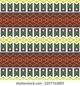 Ornamento geométrico vectorial de estilo étnico. Patrón transparente con formas abstractas, mosaicos repetidos. Patrón repetitivo de decoración, tela, tejido y tela.