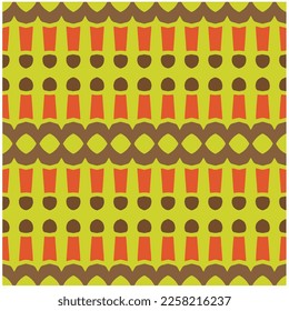 Vector geometric ornament in ethnic style. Seamless pattern with  abstract shapes, repeat tiles. Repeating pattern for decor, fabric,textile and fabric.