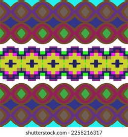 Vector geometric ornament in ethnic style. Seamless pattern with  abstract shapes, repeat tiles. Repeating pattern for decor, fabric,textile and fabric.