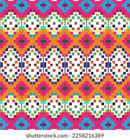 Vector geometric ornament in ethnic style. Seamless pattern with  abstract shapes, repeat tiles. Repeating pattern for decor, fabric,textile and fabric.