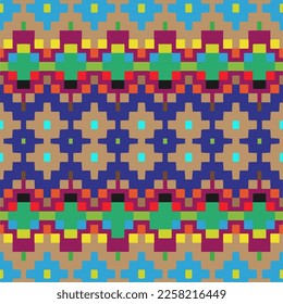 Vector geometric ornament in ethnic style. Seamless pattern with  abstract shapes, repeat tiles. Repeating pattern for decor, fabric,textile and fabric.