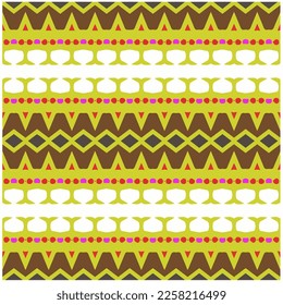 Vektorgeometrische Ornamente im ethnischen Stil. Nahtloses Muster mit abstrakten Formen, wiederholten Fliesen. Wiederholung für Dekoration, Stoff, Textilien und Stoff.