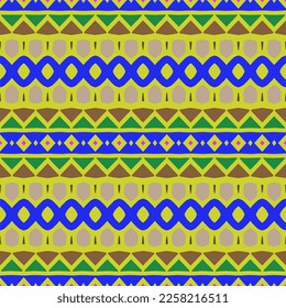 Vector geometric ornament in ethnic style. Seamless pattern with  abstract shapes, repeat tiles. Repeating pattern for decor, fabric,textile and fabric.