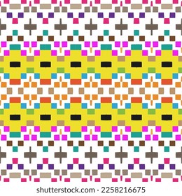 Ornamento geométrico vectorial de estilo étnico. Patrón transparente con formas abstractas, mosaicos repetidos. Patrón repetitivo de decoración, tela, tejido y tela.