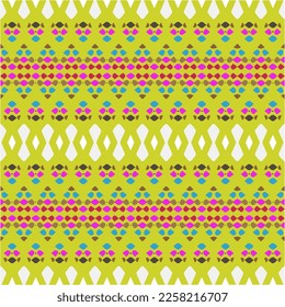Vector geometric ornament in ethnic style. Seamless pattern with  abstract shapes, repeat tiles. Repeating pattern for decor, fabric,textile and fabric.