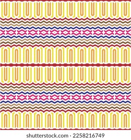 Vector geometric ornament in ethnic style. Seamless pattern with  abstract shapes, repeat tiles. Repeating pattern for decor, fabric,textile and fabric.