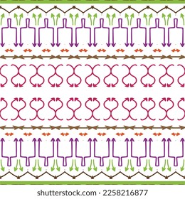 Ornamento geométrico vectorial de estilo étnico. Patrón transparente con formas abstractas, mosaicos repetidos. Patrón repetitivo de decoración, tela, tejido y tela.