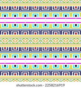 Vector geometric ornament in ethnic style. Seamless pattern with  abstract shapes, repeat tiles. Repeating pattern for decor, fabric,textile and fabric.