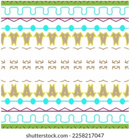 Vector geometric ornament in ethnic style. Seamless pattern with  abstract shapes, repeat tiles. Repeating pattern for decor, fabric,textile and fabric.
