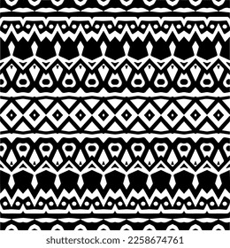Ornamento geométrico vectorial de estilo étnico. Patrón transparente con formas abstractas, mosaicos repetidos. Patrón repetitivo de decoración, tela, tejido y tela.