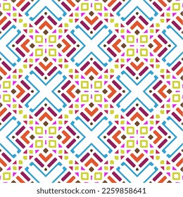 Vektorgeometrische Ornamente im ethnischen Stil. Nahtloses Muster mit abstrakten Formen, wiederholten Fliesen. Wiederholte Muster für Dekoration, Textilien und Stoff.