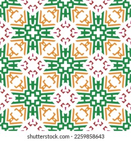 Ornamento geométrico vectorial de estilo étnico. Patrón transparente con formas abstractas, mosaicos repetidos. Patrón repetitivo de decoración, textil y de tela.