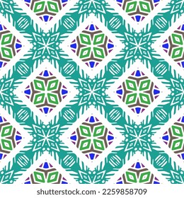 Vector geometric ornament in ethnic style. Seamless pattern with  abstract shapes, repeat tiles. Repeating pattern for decor, textile and fabric.