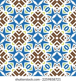 Vector geometric ornament in ethnic style. Seamless pattern with  abstract shapes, repeat tiles. Repeating pattern for decor, textile and fabric.