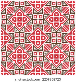 Vector geometric ornament in ethnic style. Seamless pattern with  abstract shapes, repeat tiles. Repeating pattern for decor, textile and fabric.
