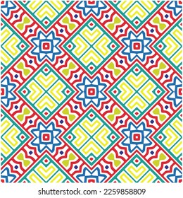 Ornamento geométrico vectorial de estilo étnico. Patrón transparente con formas abstractas, mosaicos repetidos. Patrón repetitivo de decoración, textil y de tela.