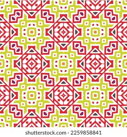 Vektorgeometrische Ornamente im ethnischen Stil. Nahtloses Muster mit abstrakten Formen, wiederholten Fliesen. Wiederholte Muster für Dekoration, Textilien und Stoff.