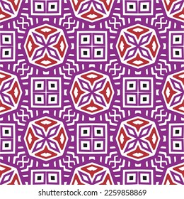 Vector geometric ornament in ethnic style. Seamless pattern with  abstract shapes, repeat tiles. Repeating pattern for decor, textile and fabric.