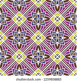 Vector geometric ornament in ethnic style. Seamless pattern with  abstract shapes, repeat tiles. Repeating pattern for decor, textile and fabric.
