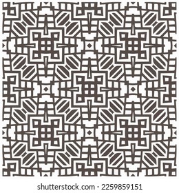 Ornamento geométrico vectorial de estilo étnico. Patrón transparente con formas abstractas, mosaicos repetidos. Patrón repetitivo de decoración, textil y de tela.