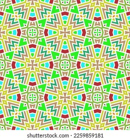 Vector geometric ornament in ethnic style. Seamless pattern with  abstract shapes, repeat tiles. Repeating pattern for decor, textile and fabric.