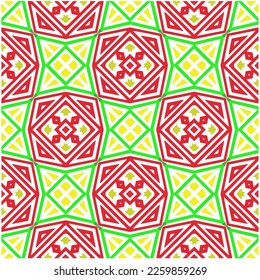 Vector geometric ornament in ethnic style. Seamless pattern with  abstract shapes, repeat tiles. Repeating pattern for decor, textile and fabric.